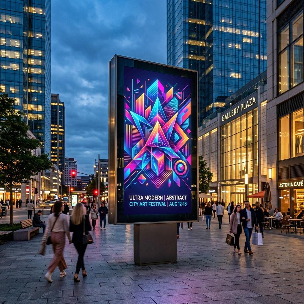 DOOH Billboard City Plaza Mockup